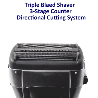 Optimus Cordless Rechargeable LED Shaver with Pop-Up Trimmer Jupiter Gear Home