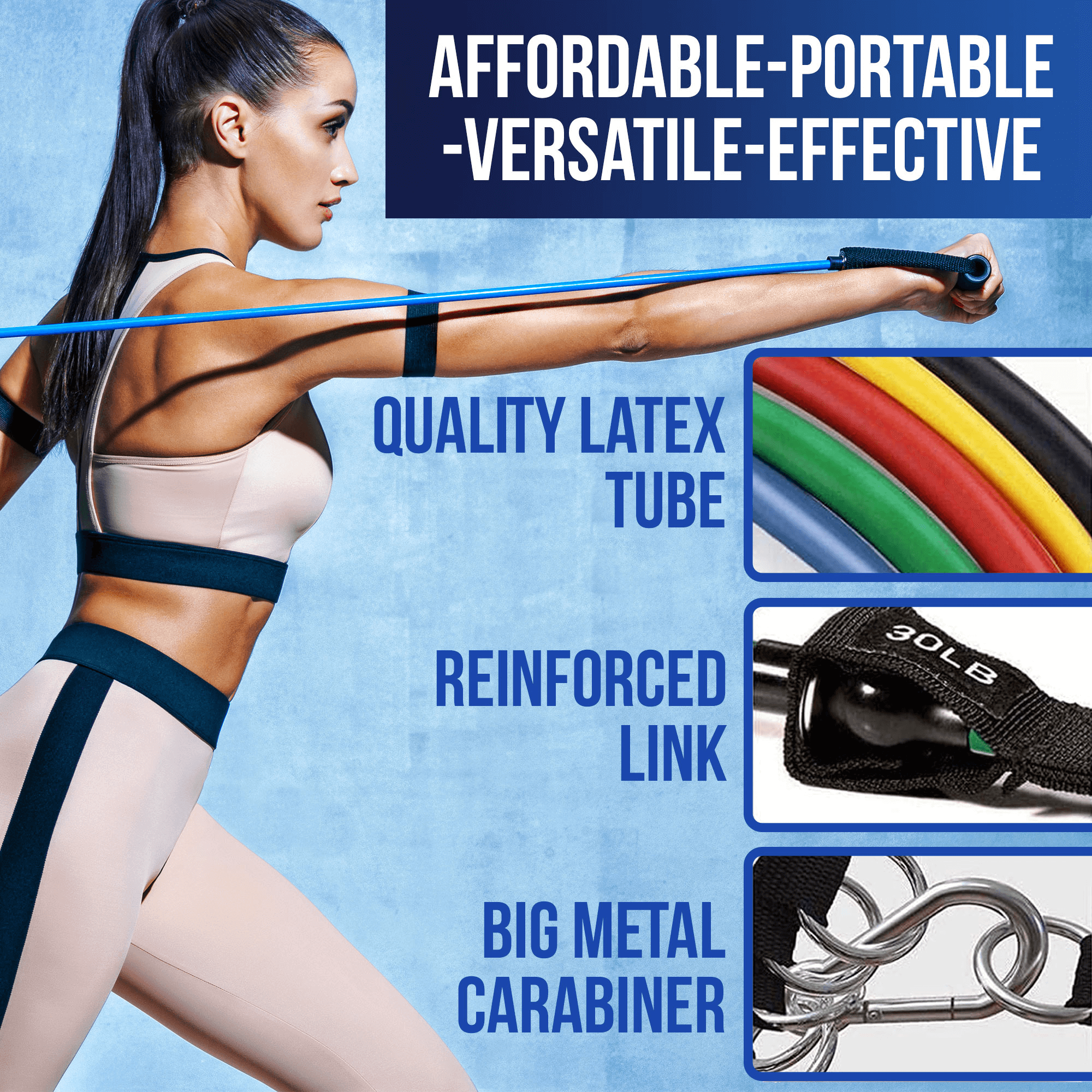 XGear Fitness 11-Piece Exercise Resistance Band Set with Handles Jupiter Gear Home