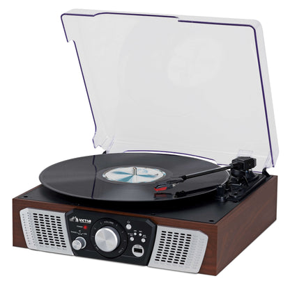 Victor Lakeshore 5-in-1 Hybrid BT Turntable System Espresso - Refurbished Jupiter Gear Home