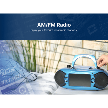 Emerson 7" Bluetooth DVD Boombox with AMFM Radio &amp; Digital TV Jupiter Gear Home