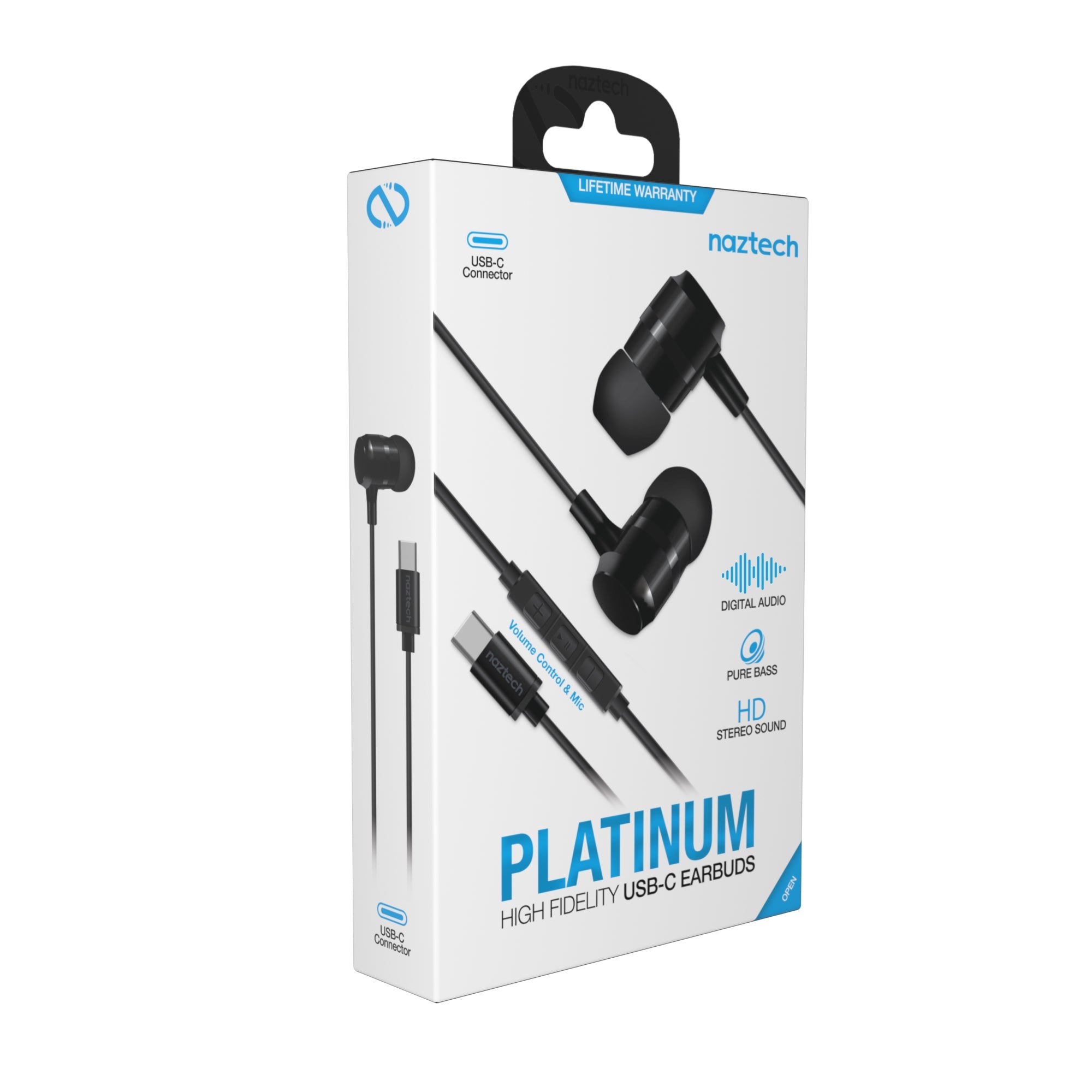Naztech USB-C Metal Earphones Jupiter Gear Home