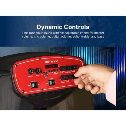 Emerson Portable Bluetooth 15" Party Speaker with Flame Lighting Jupiter Gear Home