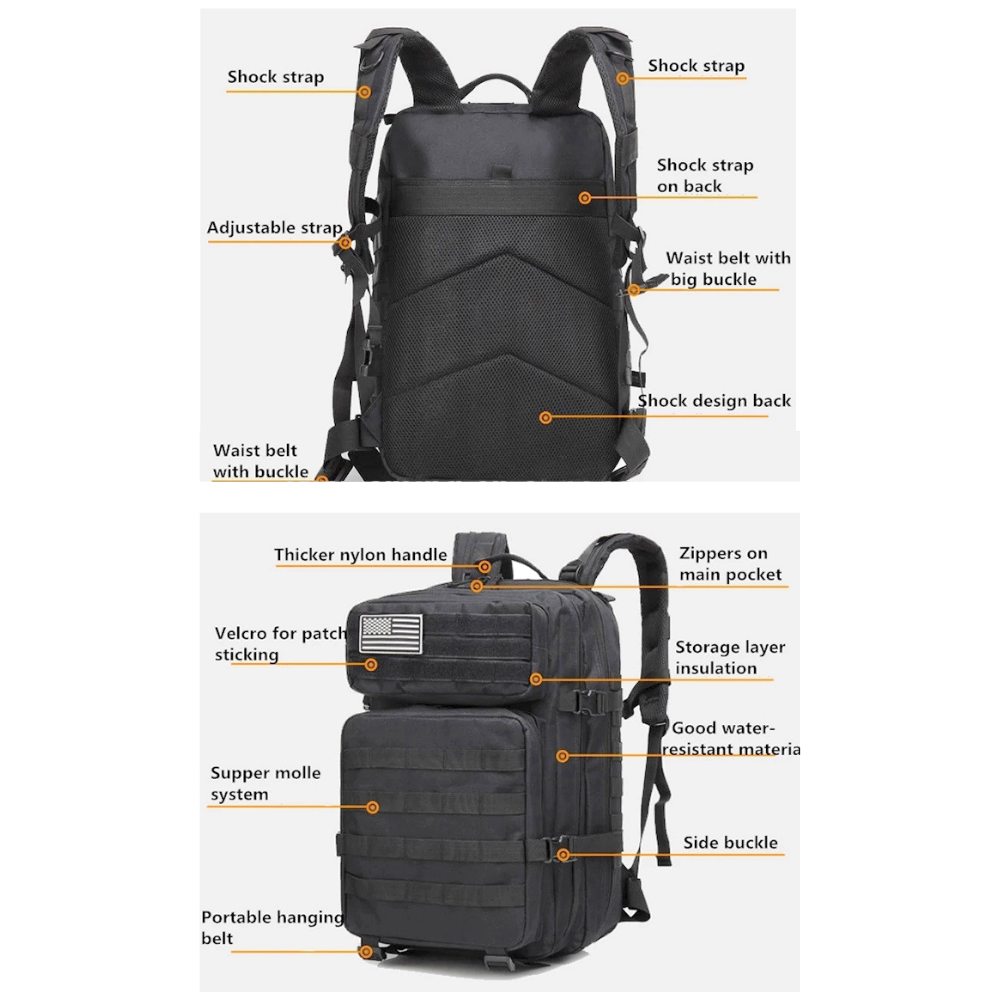 JupiterGear Military 3P Tactical 45L Backpack Army 3 Day Assault Pack Molle Bag Rucksack Range Bag Jupiter Gear Home