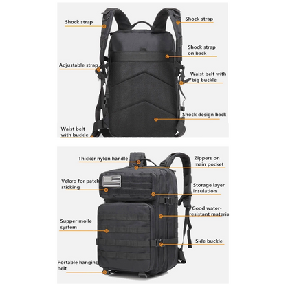 JupiterGear Military 3P Tactical 45L Backpack Army 3 Day Assault Pack Molle Bag Rucksack Range Bag Jupiter Gear Home