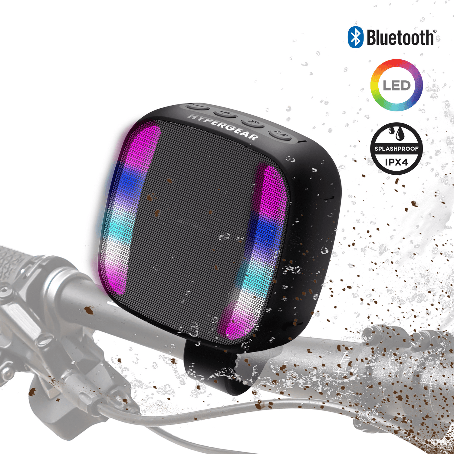 HyperGear Spin Cycle LED Wireless Bike Speaker Jupiter Gear Home