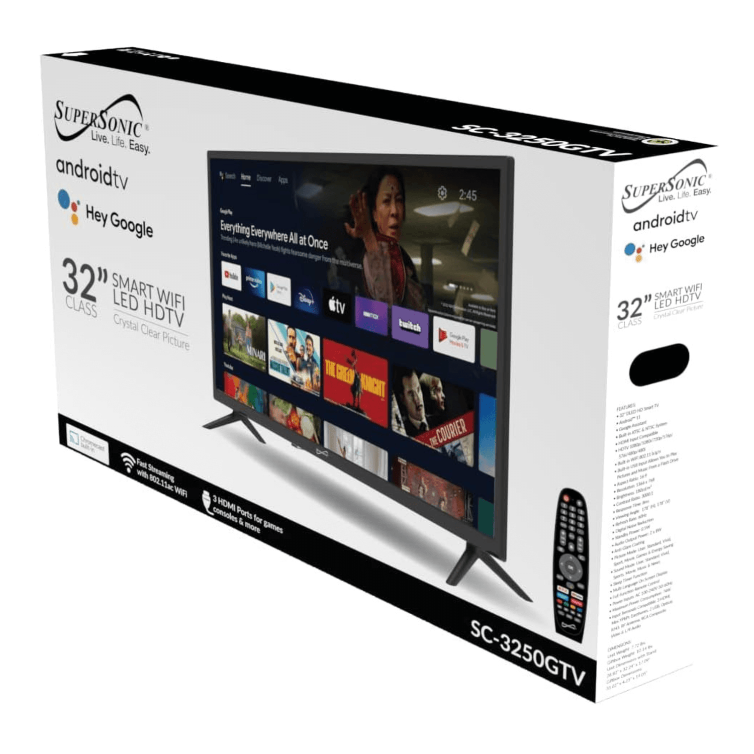 Supersonic Smart 32-inch FHD DLED TV with Google Assistant Jupiter Gear Home