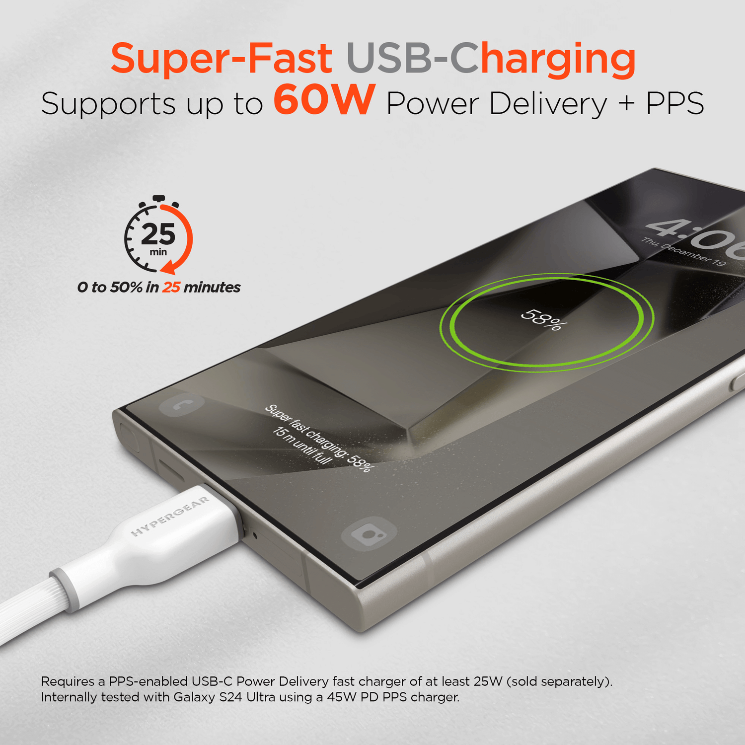 HyperGear Flexi PRO USB-C to USB-C Cable 4ft Jupiter Gear Home