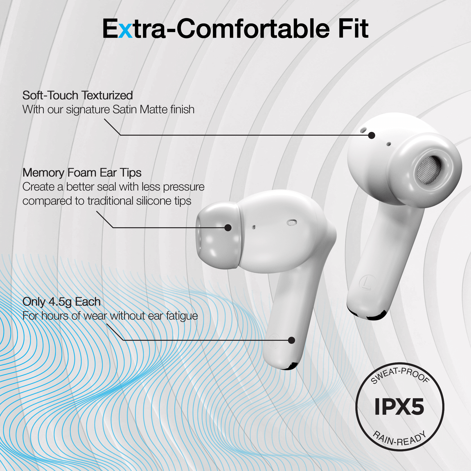 Naztech Xpods ANC Active Noise Cancelling True Wireless Earbuds with Wireless Charging Case Jupiter Gear Home