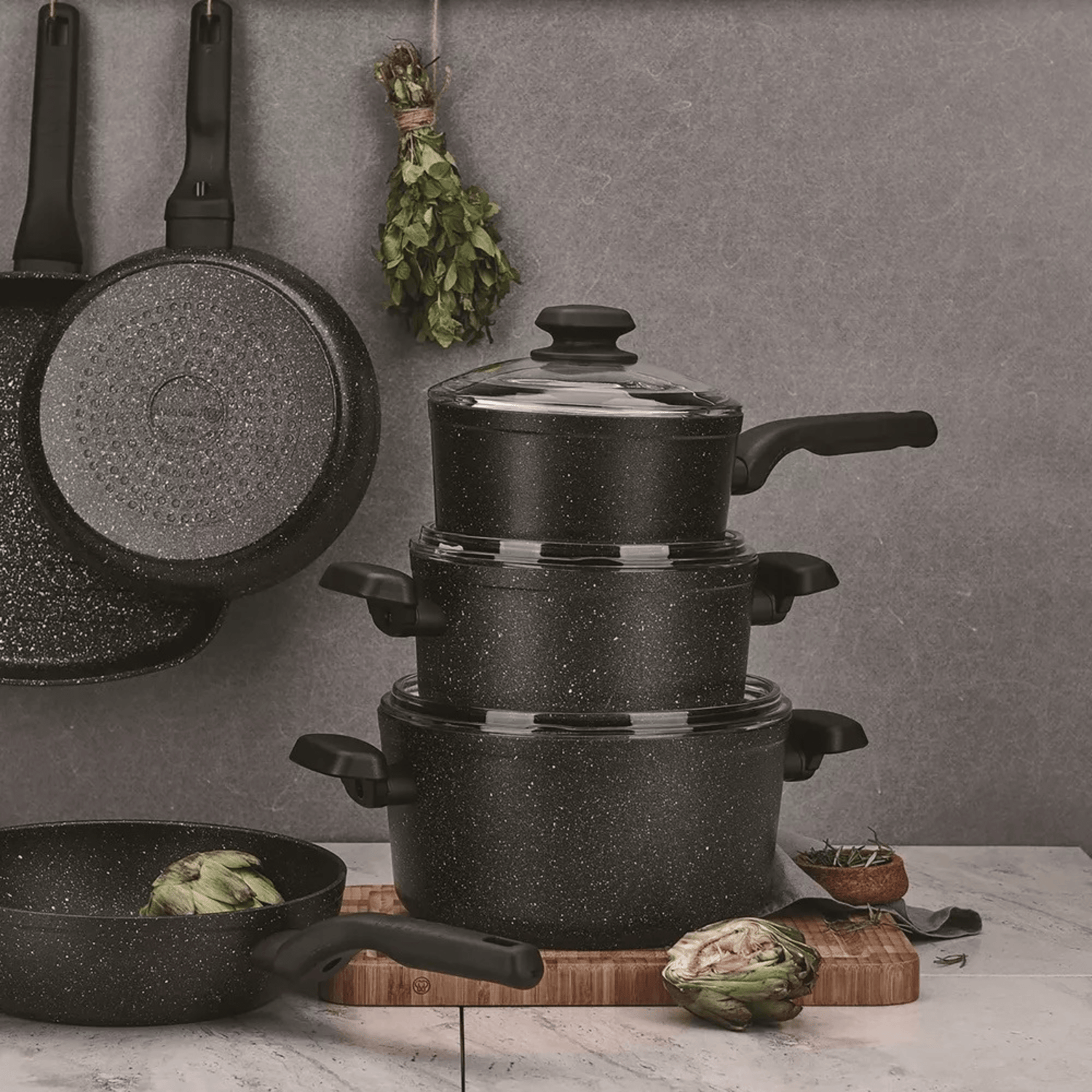 Korkmaz Ornella Aluminum 8L Non-Stick Casserole Dish with Lid Jupiter Gear Home