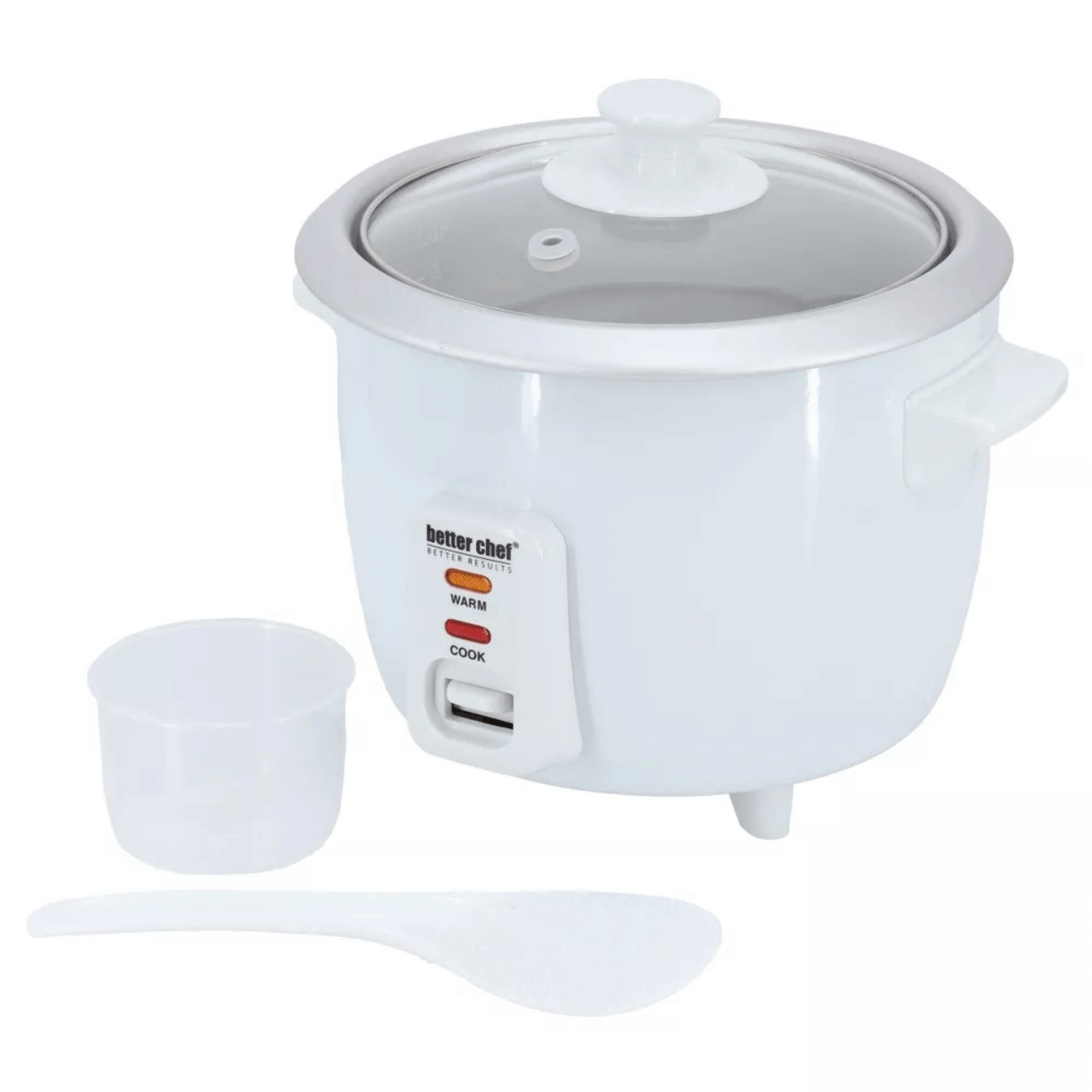 Better Chef 3 Cup - 6 Cups Cooked - Rice Cooker with Measuring Cup and Rice Paddle Jupiter Gear Home