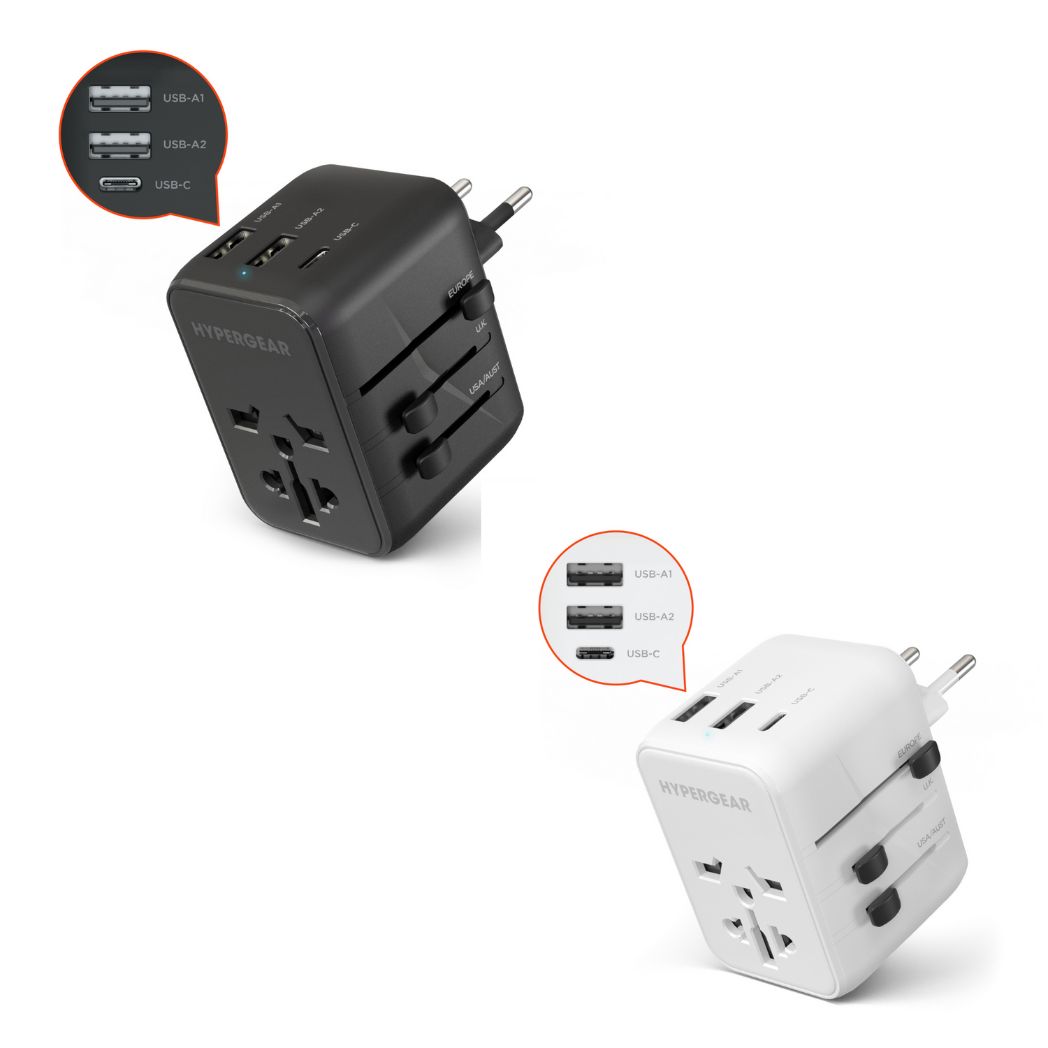HyperGear WorldCharge Universal Travel Adapter with USB-C Jupiter Gear Home