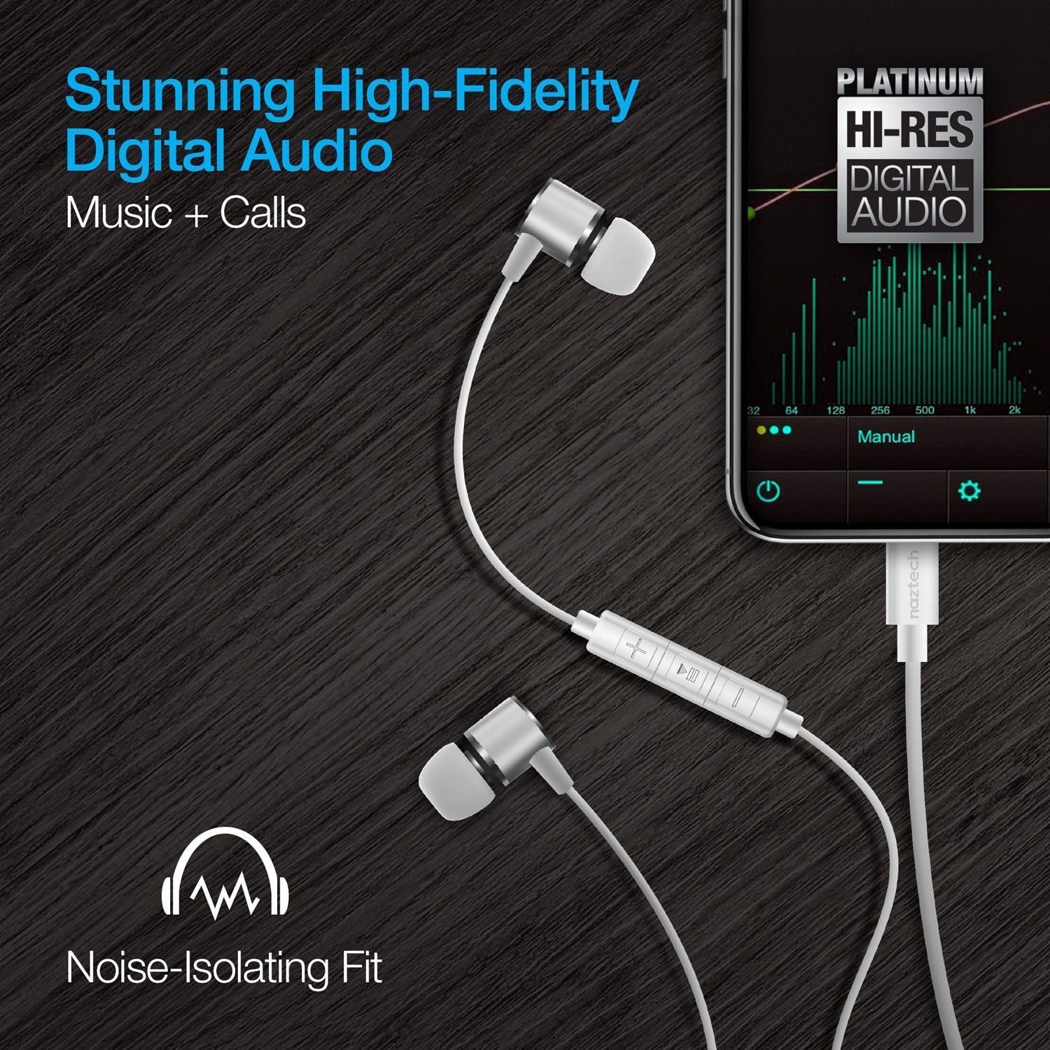 Naztech Platinum High Fidelity Lightning Earbuds Jupiter Gear Home