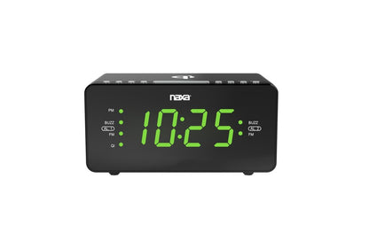Naxa Dual Alarm Clock with Qi Wireless Charging Function (NRC-191) Jupiter Gear Home
