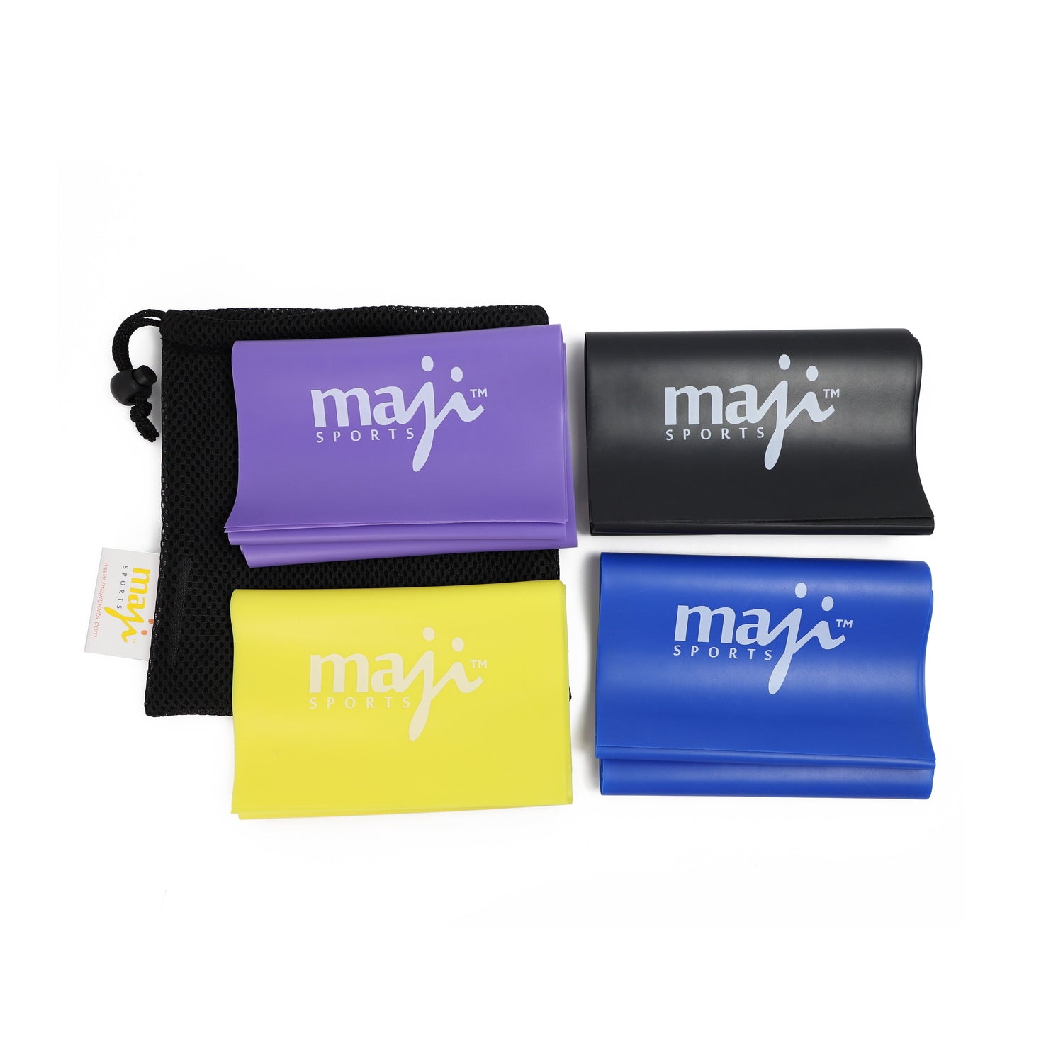 Maji Sports Full Body Exercise &amp; Stretch Bands - Variable Resistance 4 Pack Jupiter Gear Home