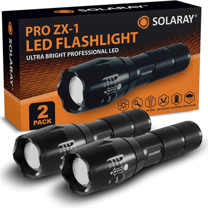 Solaray ZX-1 AAA Battery LED Flashlight 2-Pack Jupiter Gear Home