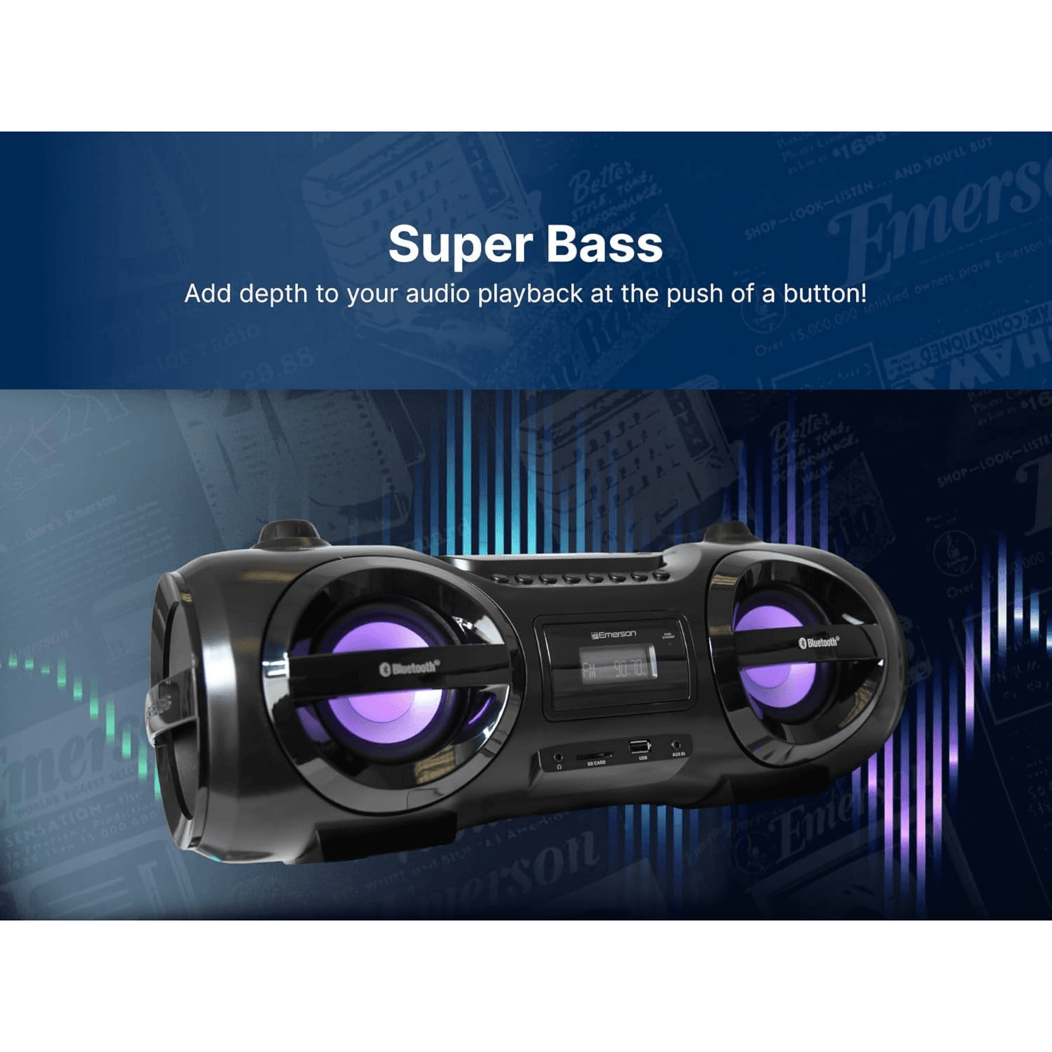 Emerson Retro Portable CD Boombox Jupiter Gear Home