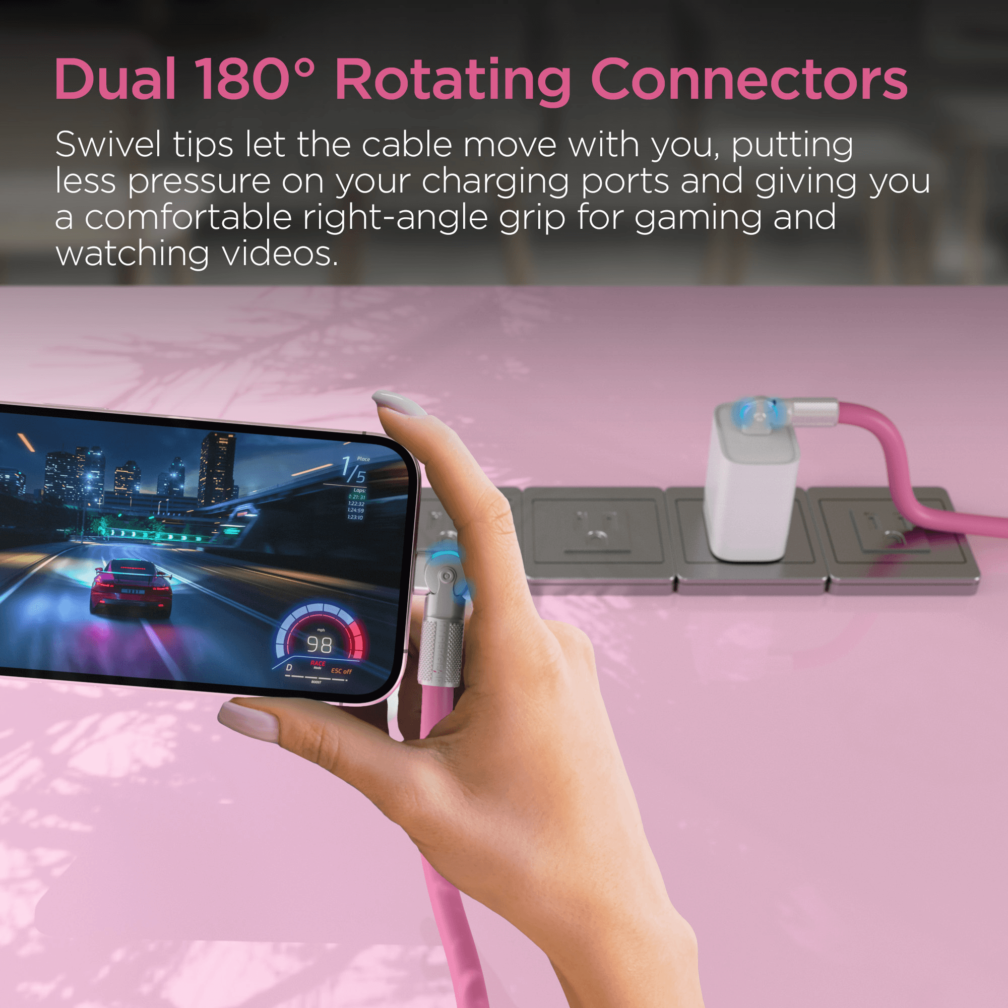 HyperGear Chunky180° 100W USB-C to USB-C Rugged Fast Charge Cable 6ft Jupiter Gear Home