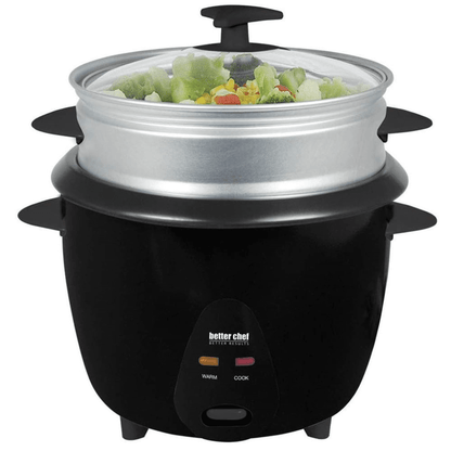 Better Chef 5-Cup - 10-Cup Cooked - Rice Cooker with Steamer and Non-Stick Pot Jupiter Gear Home