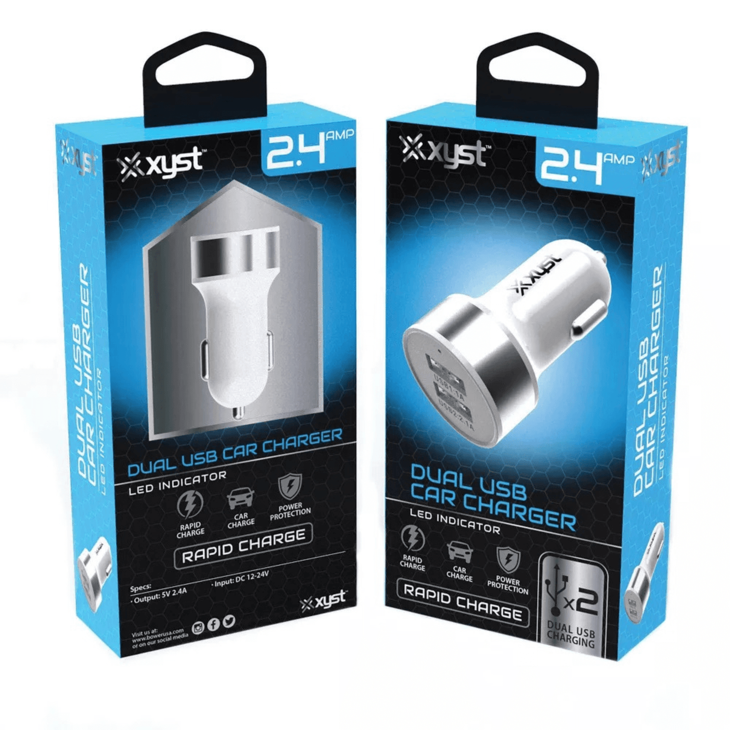 Xyst 2.4-Amp Dual USB Car Charger Jupiter Gear Home