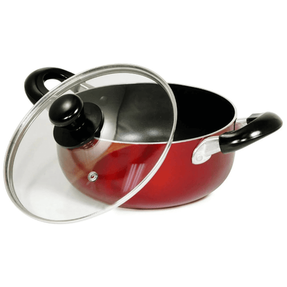 Better Chef 2-Quart Metallic Red Aluminum Dutch Oven with Glass Lid Jupiter Gear Home