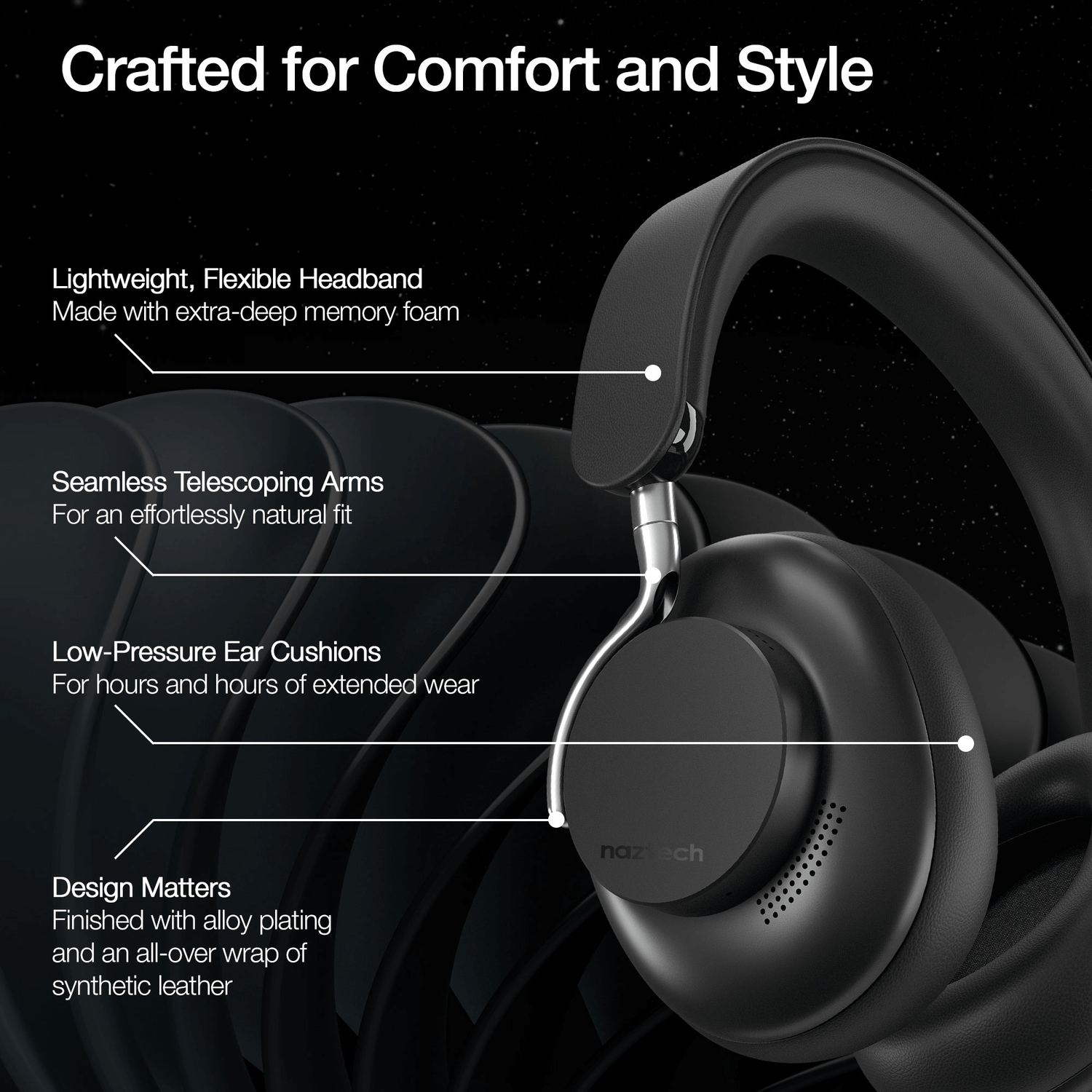 Naztech Aura 360 ANC Wireless Headphones Jupiter Gear Home
