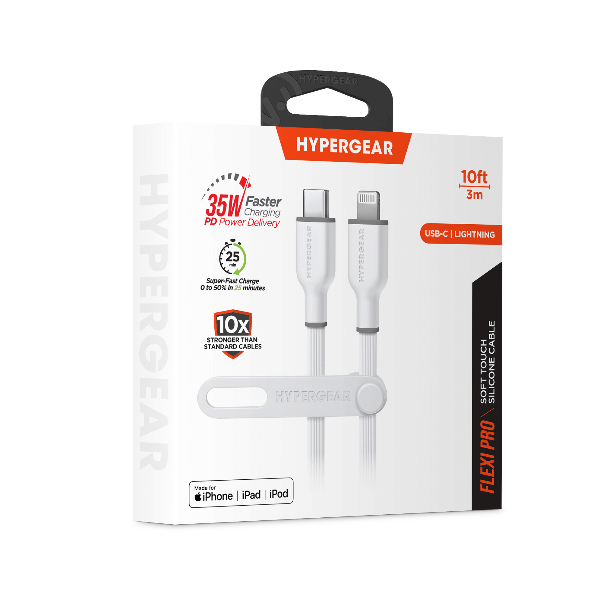HyperGear Flexi PRO USB-C to Lightning Cable 10ft Jupiter Gear Home