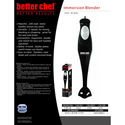 Better Chef 2-Speed 200W Immersion Hand Blender Jupiter Gear Home