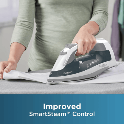 Black &amp; Decker One Step Steam Iron with EvenSteam Stainless Steel Soleplate Jupiter Gear Home