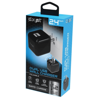 Xyst 2.4-Amp Dual USB Foldable Wall Charger Jupiter Gear Home