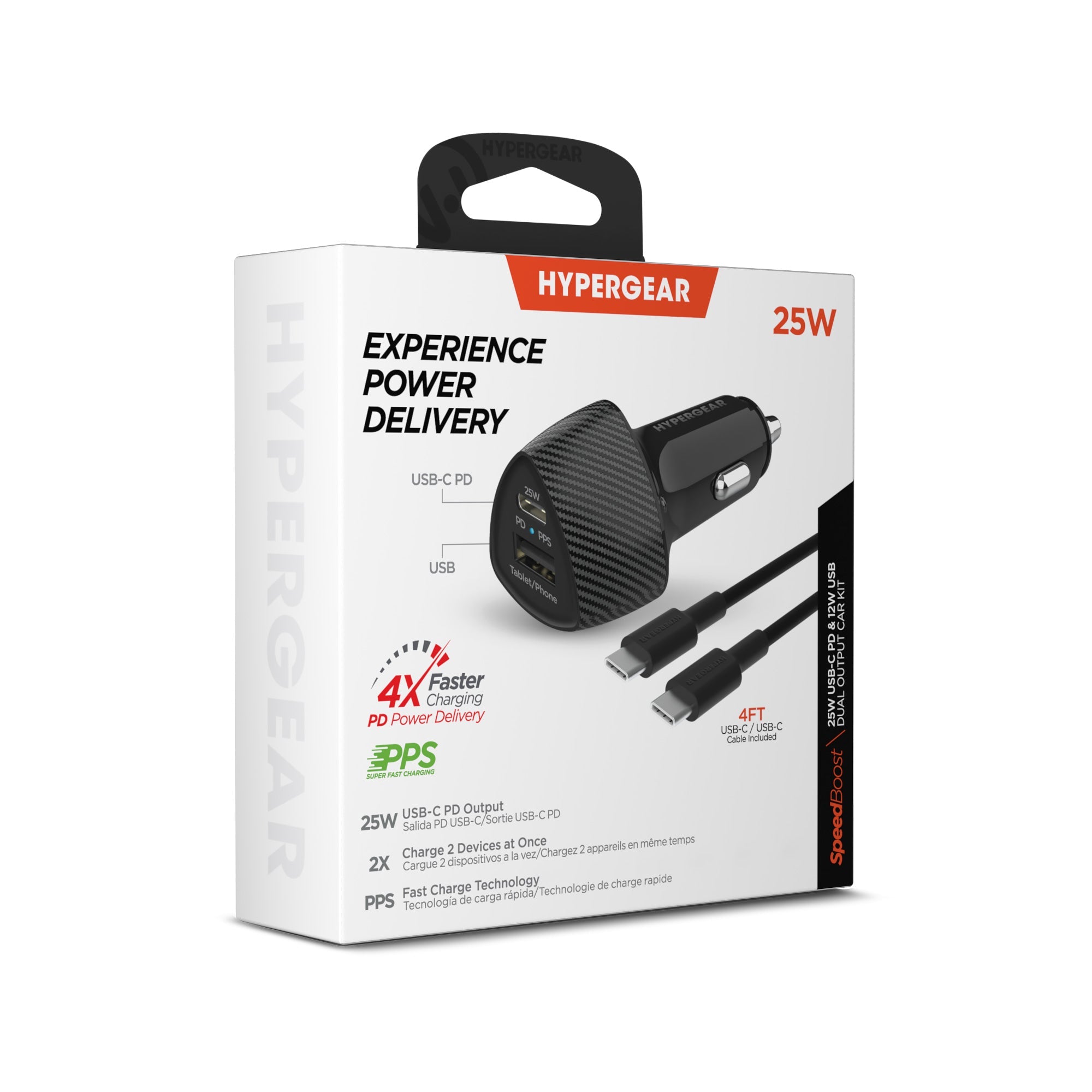 HyperGear SpeedBoost 25W PD USB-C Car Charger Kit with PPS Fast Charge Tech Jupiter Gear Home