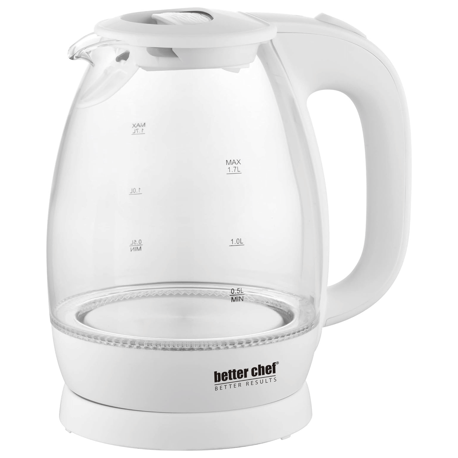 Better Chef 7-Cup Cordless Borosilicate Glass Electric Kettle with LED Light Jupiter Gear Home