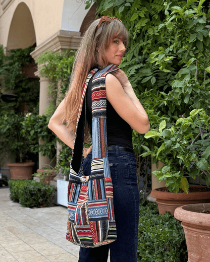 Kathmandu Collection Patchwork Striped Hobo Bag Jupiter Gear Home