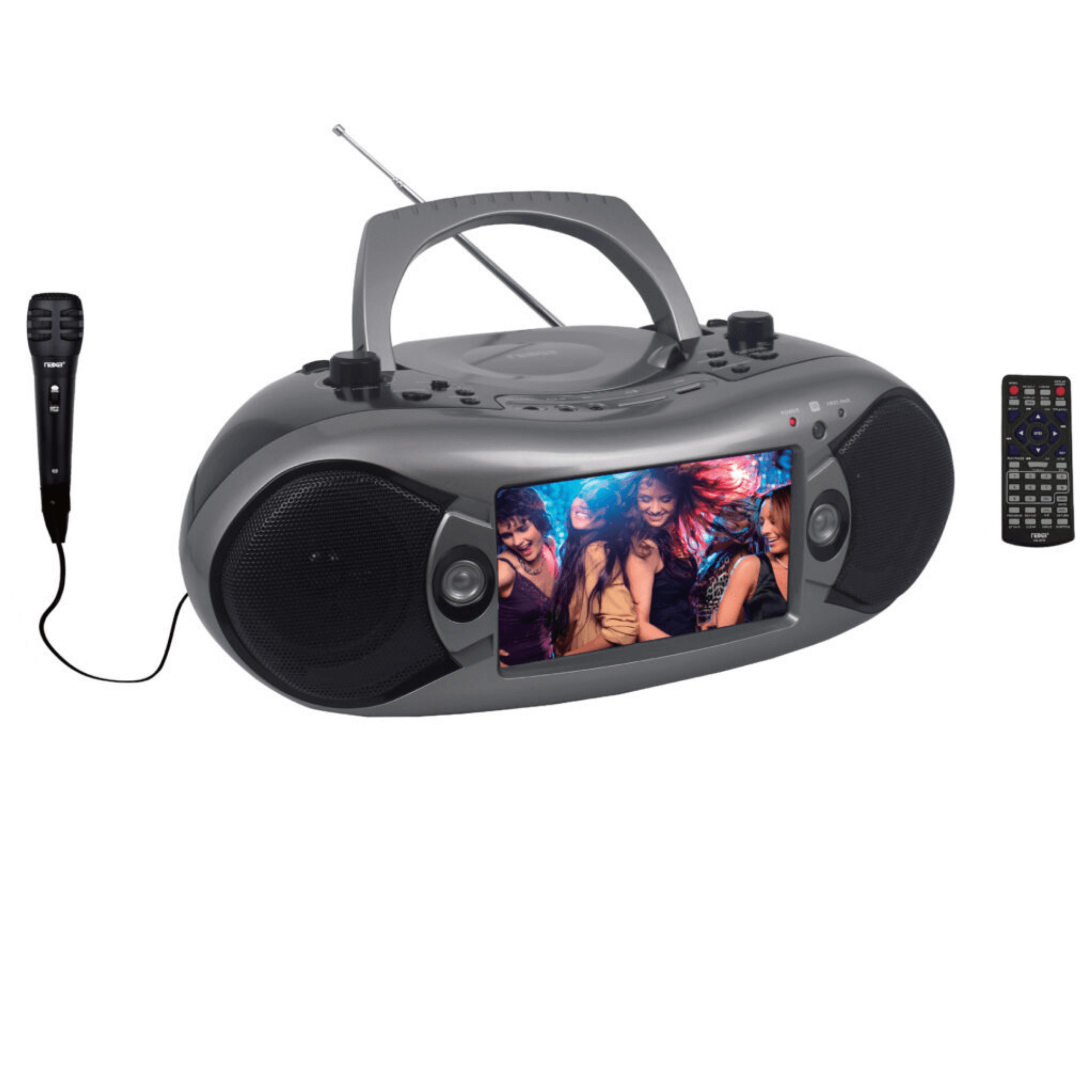 Naxa 7” Bluetooth TV DVD Boombox with Mic Grey - Refurbished Jupiter Gear Home