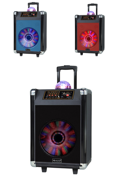 IQ Sound 12" Portable Bluetooth Speaker with Disco Ball Light Jupiter Gear Home