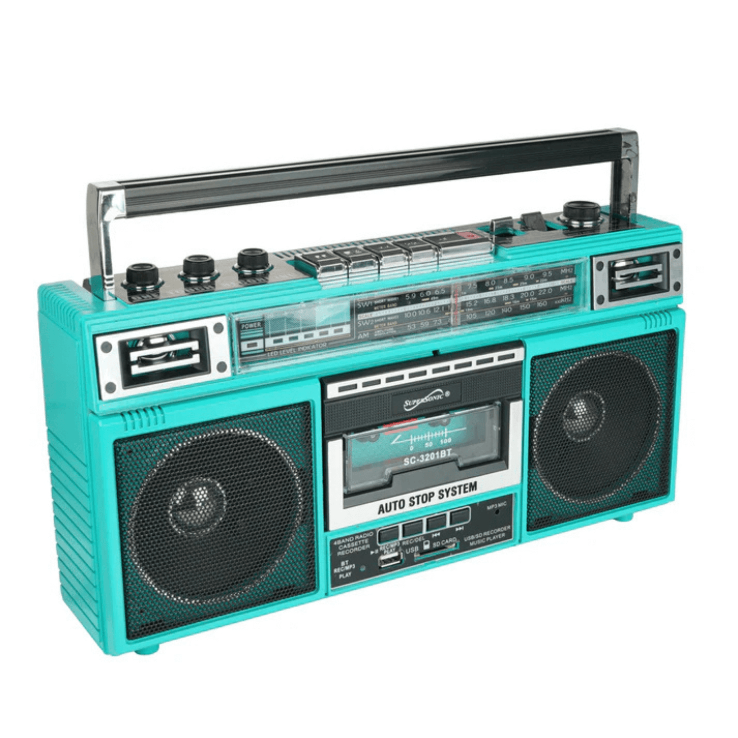 Supersonic 4 Band Bluetooth Radio &amp; Cassette Player + Cassette To Mp3 Converter Jupiter Gear Home