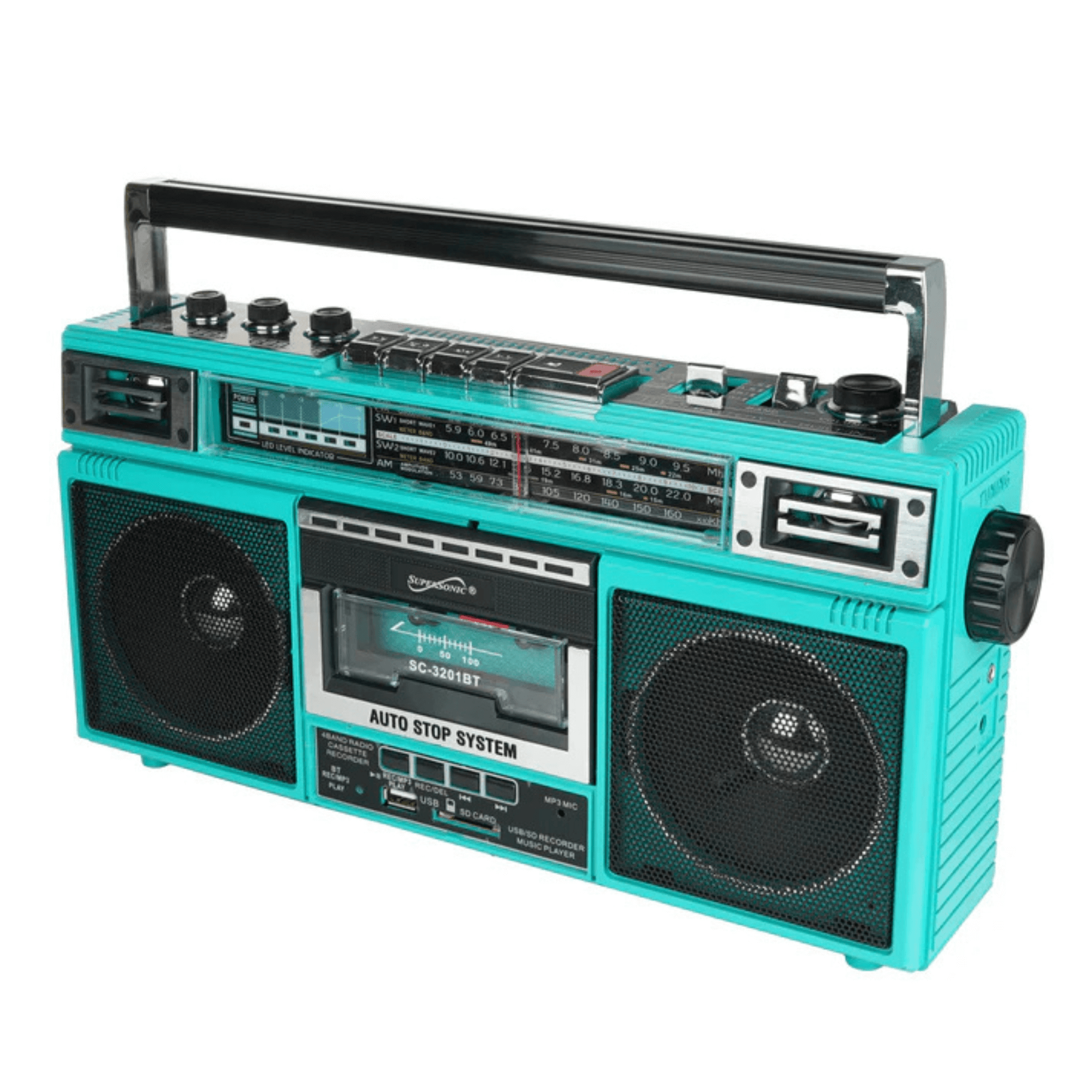 Supersonic 4 Band Bluetooth Radio &amp; Cassette Player + Cassette To Mp3 Converter Jupiter Gear Home