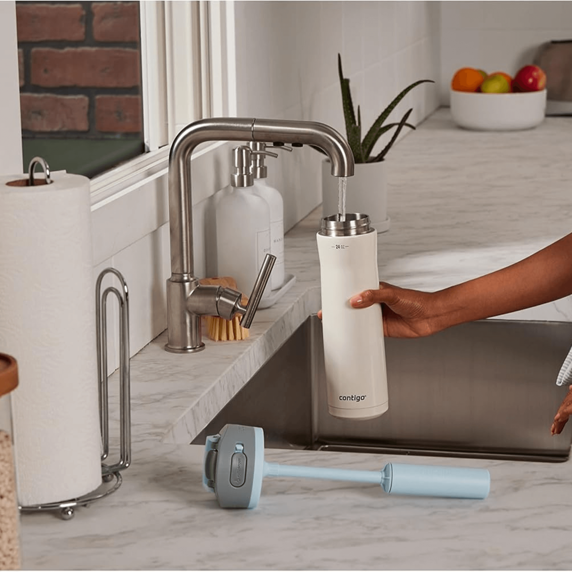 Contigo Wells Chill Stainless Steel 24oz Water Bottle with Autospout Straw Lid and Filter Jupiter Gear Home