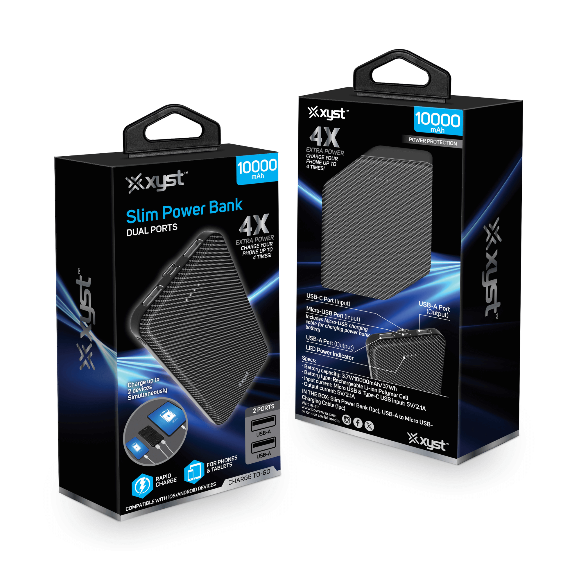 Xyst Super Slim 10000mAh Dual USB Power Bank Jupiter Gear Home