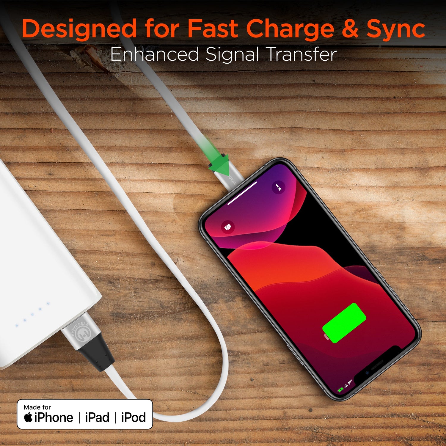 HyperGear Flexi USB to Lightning Flat Cable 6ft Jupiter Gear Home