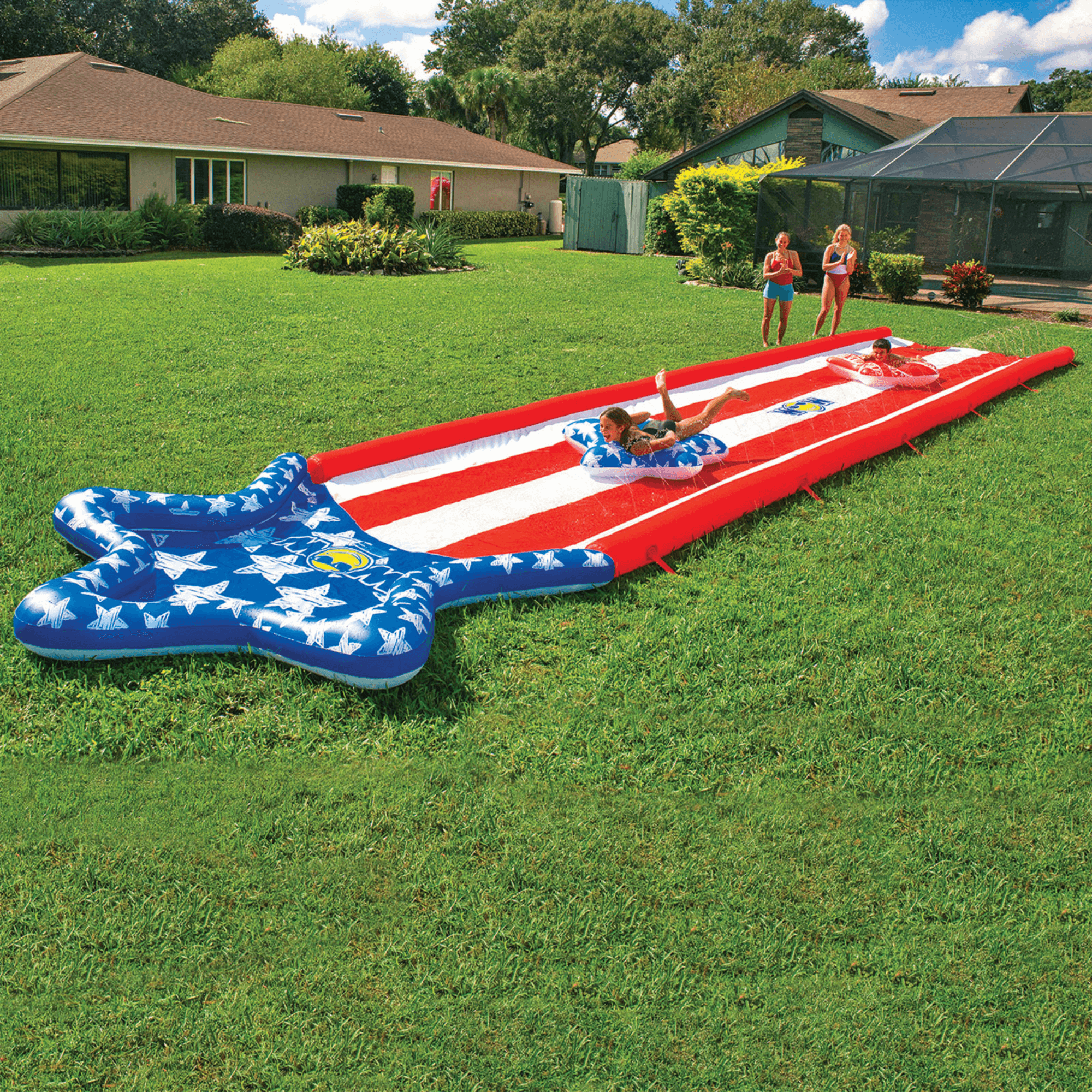 WOW Watersports Americana Stars &amp; Stripes Giant 40ft Backyard Super Slide Jupiter Gear Home