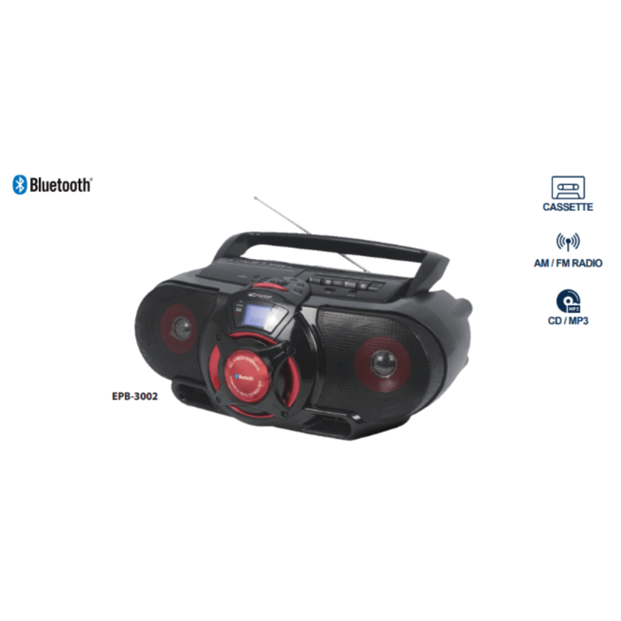 Emerson Portable Stereo Bluetooth Boombox Jupiter Gear Home