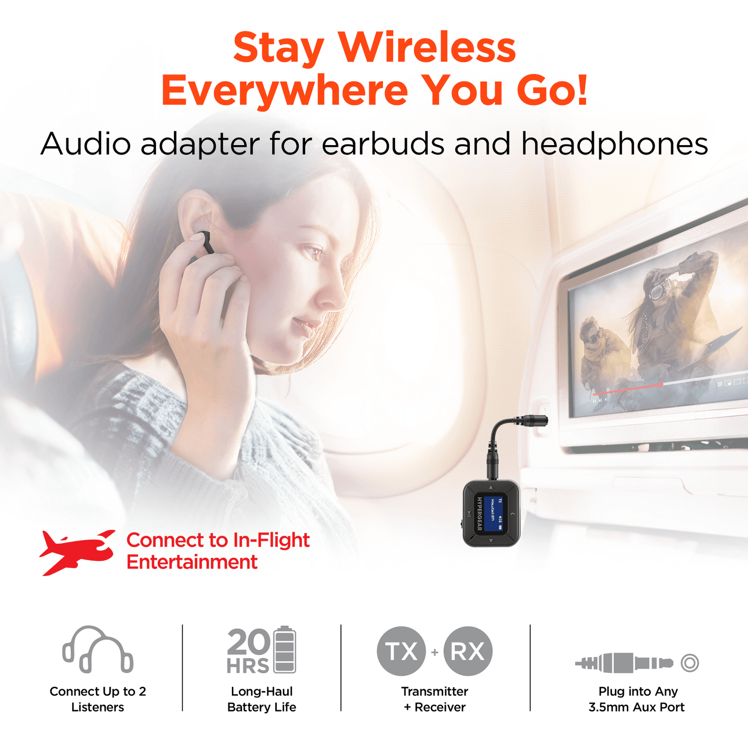HyperGear IntelliCast Flight Audio Transmitter + Receiver Jupiter Gear Home