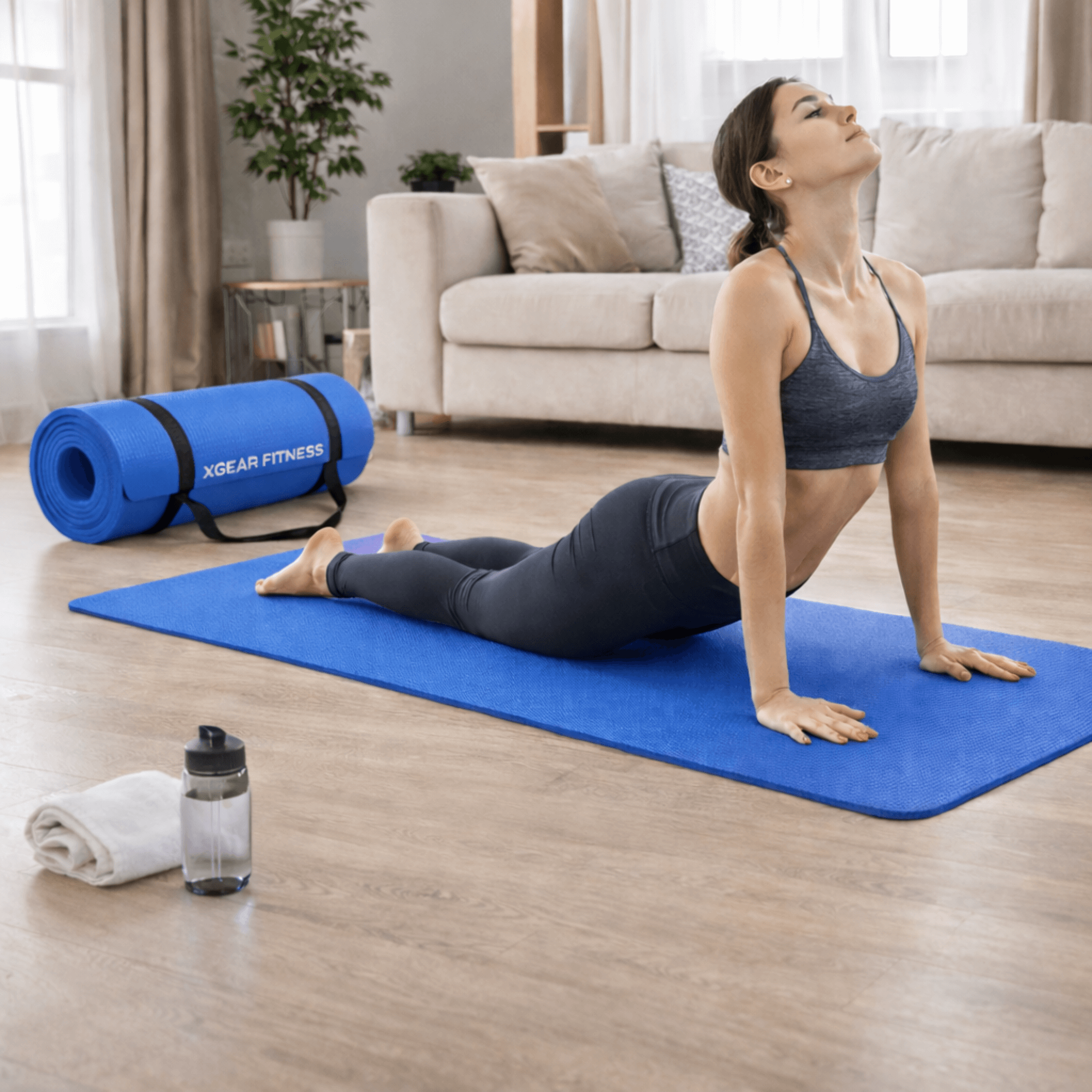 XGear Fitness Thick Travel Yoga Mat with Carrying Strap Jupiter Gear Home