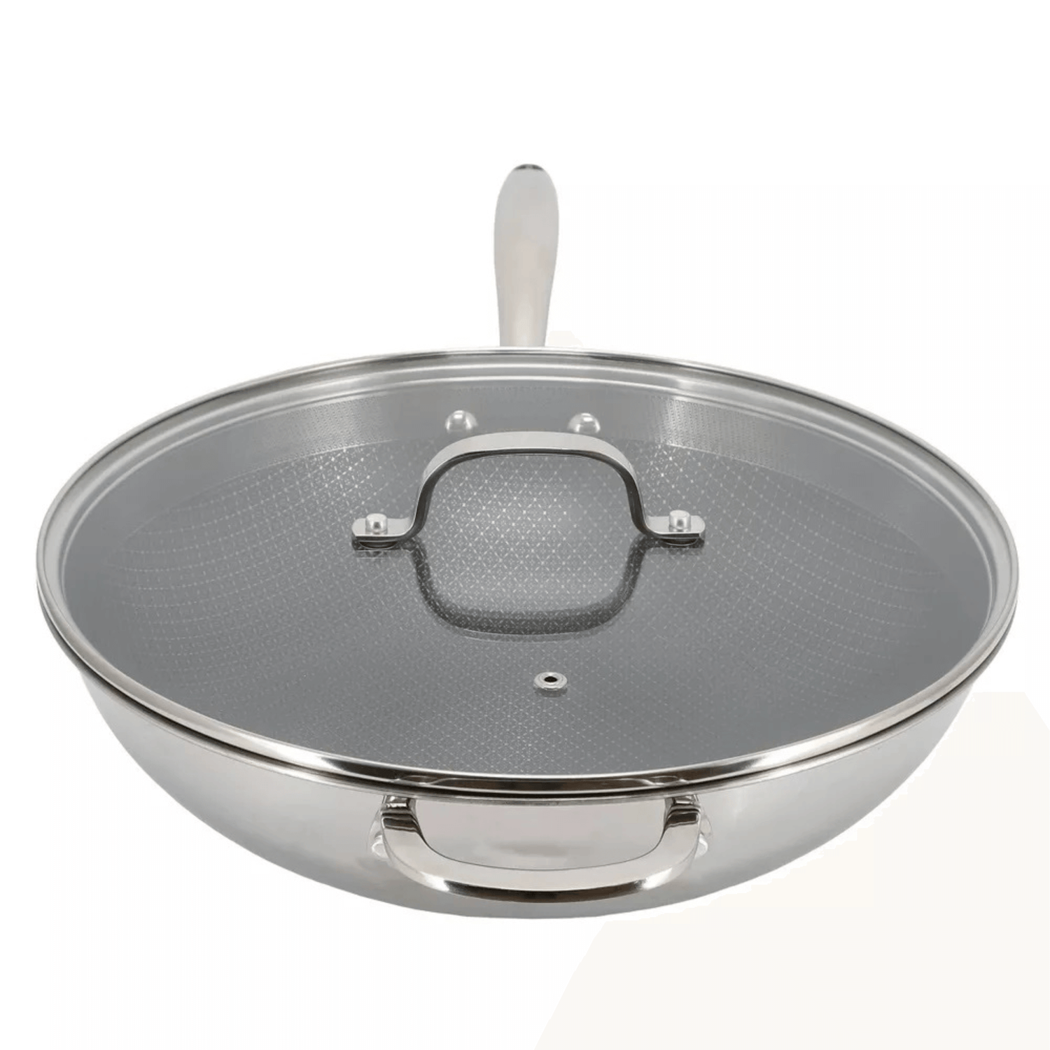 Better Chef 12.5-Inch 3-Ply Stainless Steel Nonstick Wok with Lid Jupiter Gear Home