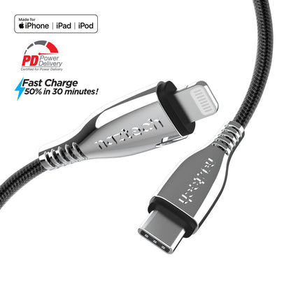 Naztech Titanium USB-C to Lightning Braided Cable 6ft Jupiter Gear Home