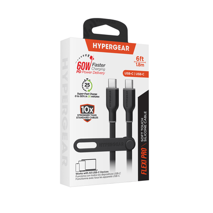 HyperGear Flexi PRO USB-C to USB-C Cable 6ft Jupiter Gear Home