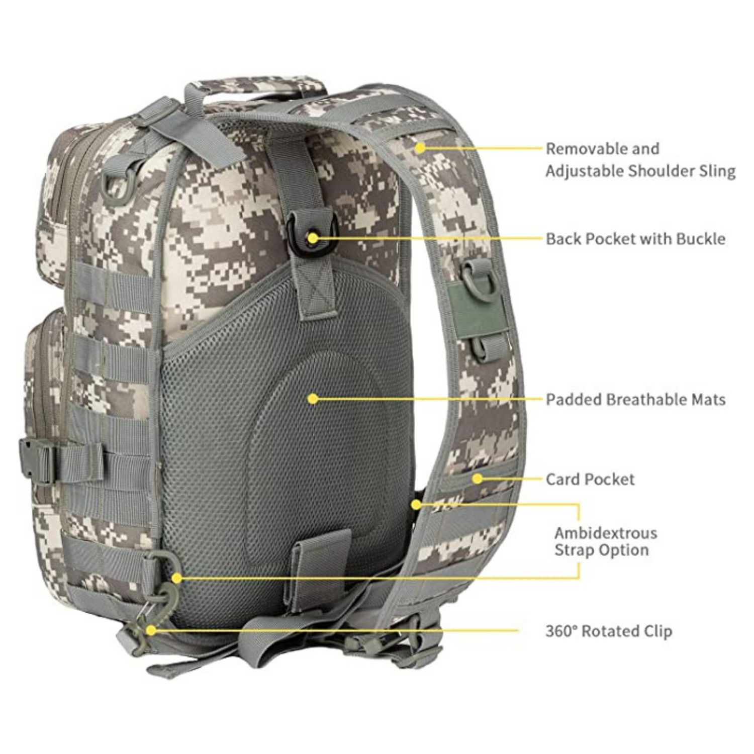JupiterGear Tactical Military Sling Backpack 15L Shoulder Bag Molle Outdoor Daypack Backpack with Adjustable Strap Jupiter Gear Home