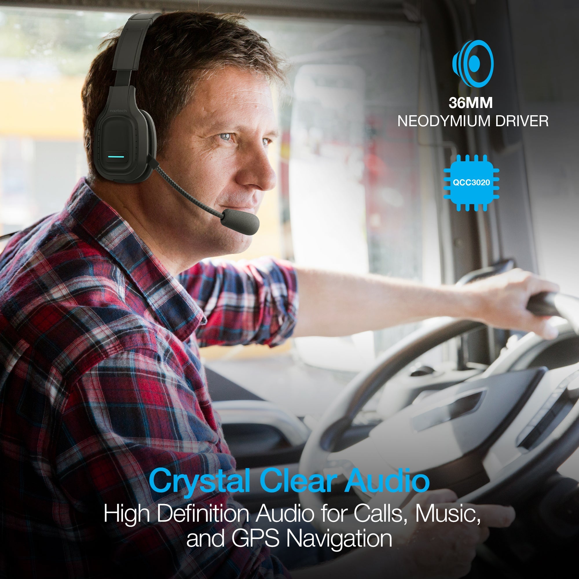 Naztech NXT-700 Xtreme Noise Cancelling Headset for Car Use Jupiter Gear Home