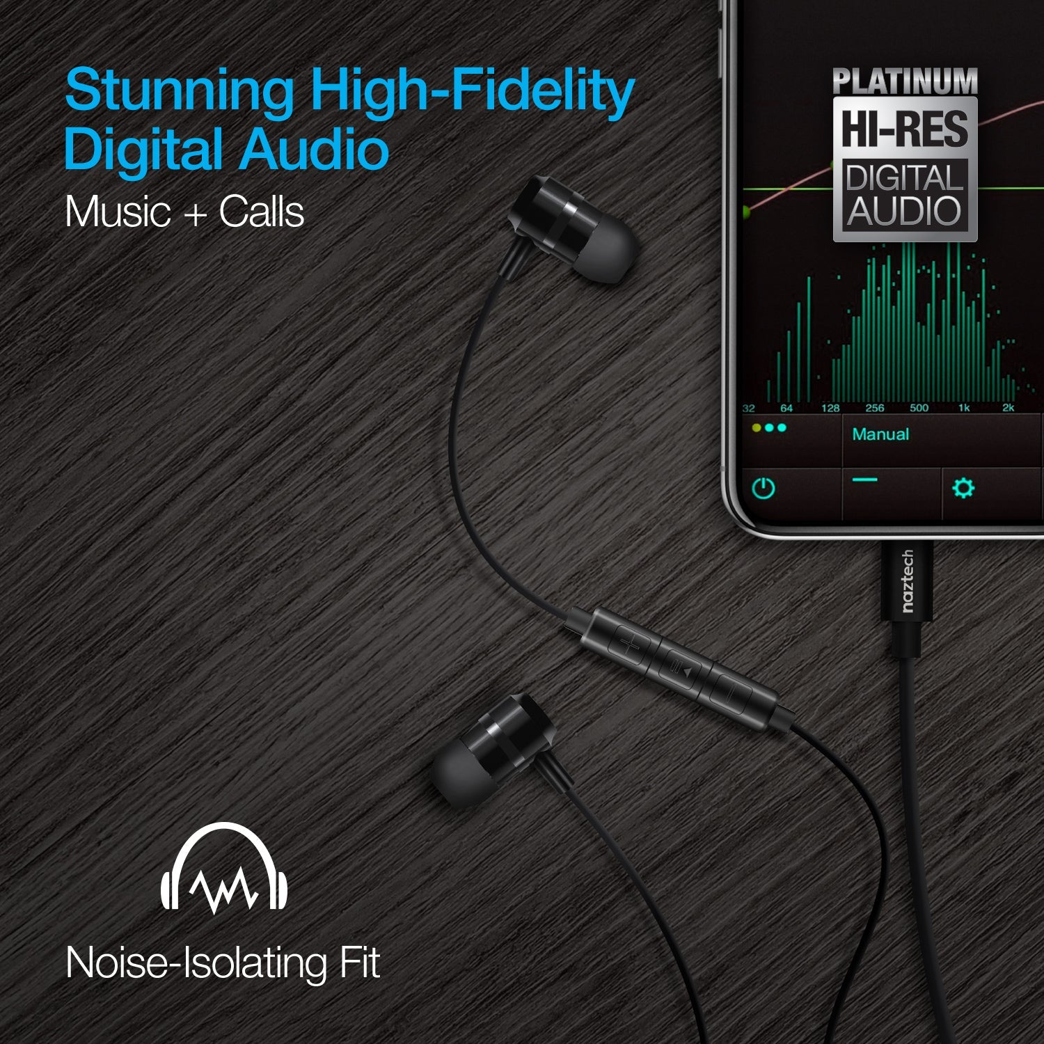 Naztech USB-C Metal Earphones Jupiter Gear Home
