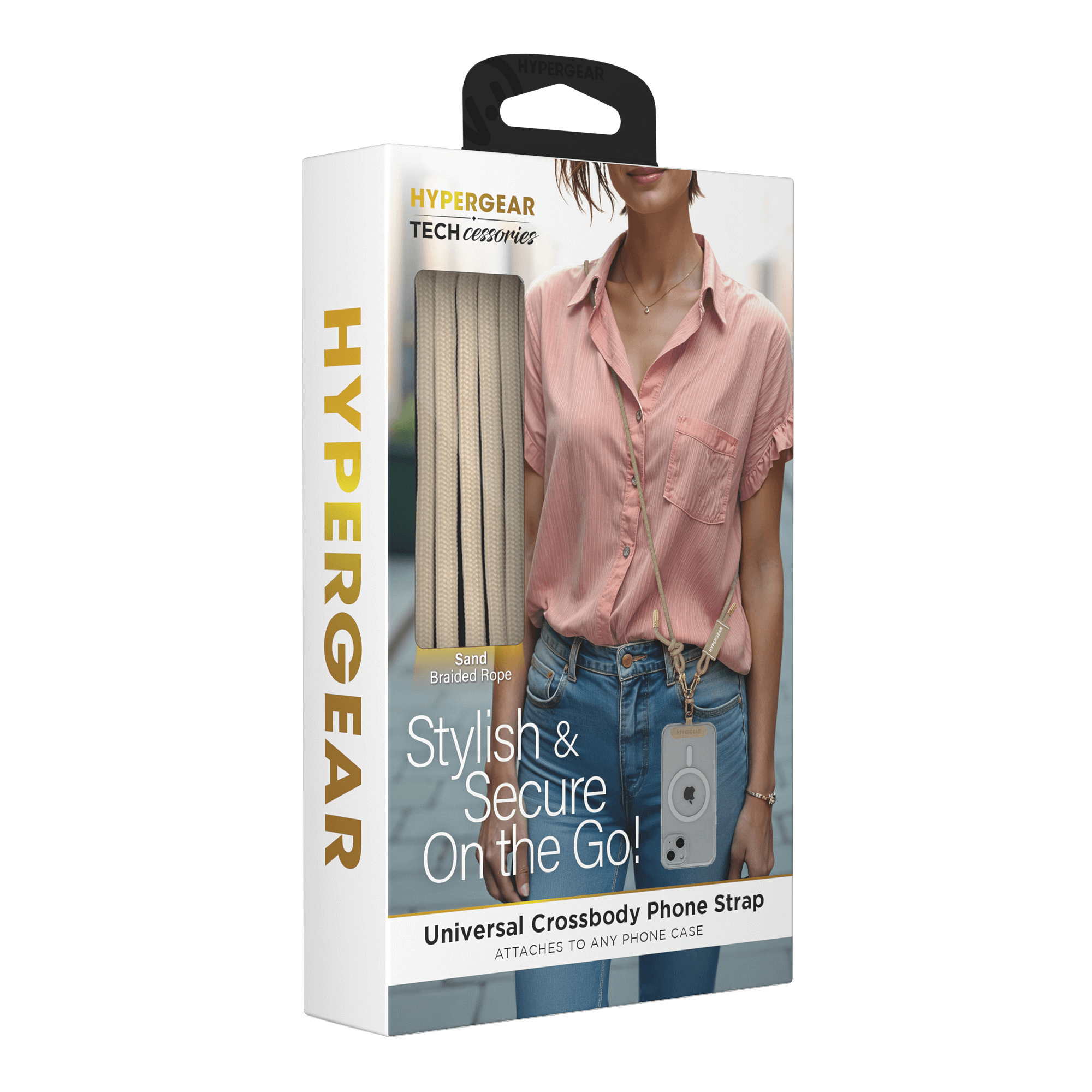 HyperGear TECHcessories Sand Rope with Gold Accents Universal Crossbody Phone Strap Jupiter Gear Home
